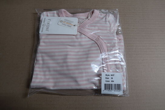 2 stk. Fixoni Heldragt Y/D Stripe - Langærmet bodysuit - Str. 38 & 44