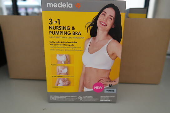 3 stk. Medela 3-i-1 amme- og pumpe-BH hvid - Str. M