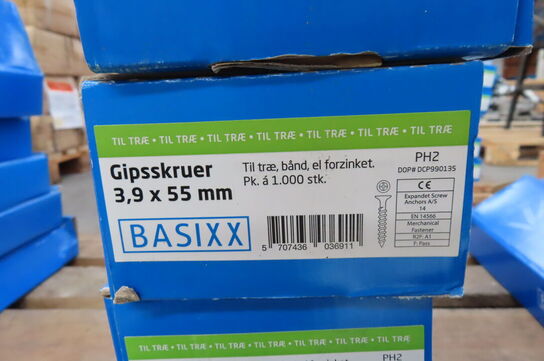 5 kasser gipsskruer
