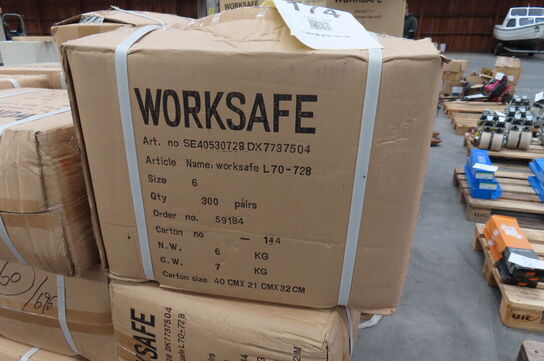 6 kasser handsker WORKSAFE CLEAN 