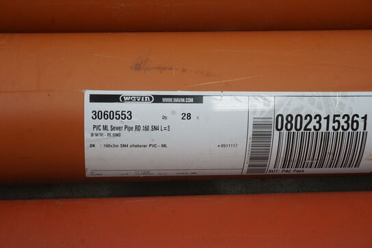 8 stk. pvc rør