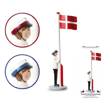 3 pk. Det Gamle Apotek student med flag dreng 31 cm