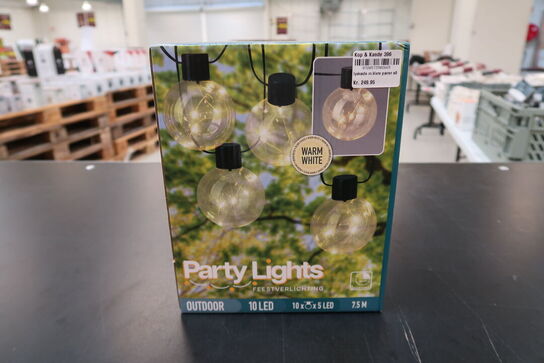 2 pk. Lyskæde med klare pære ude & inde Ø8 cm