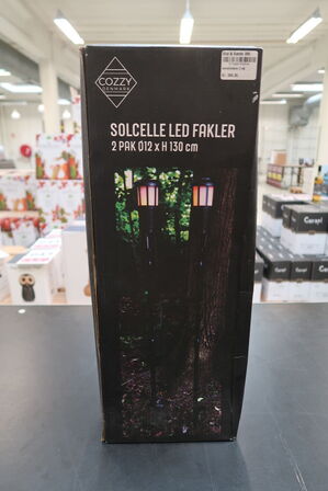 2 pk. Solcelle Havefakler m/ Levende Flamme 2 Pk. – 130 cm