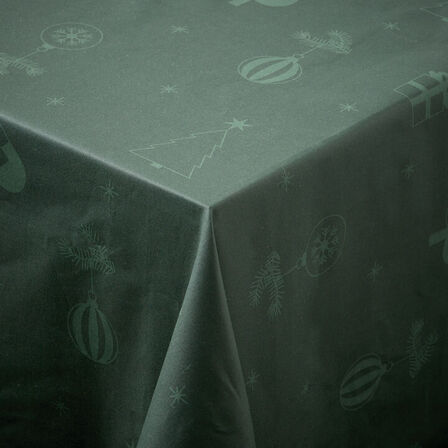 Nordisk Tekstil Juletid damask dug grøn140x320 cm