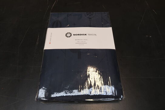 Nordisk Tekstil Juletid damask dug blå 140x320 cm