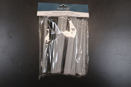 14 pk. Sugerør til smoothie 40 stk. sort/transparent inkl. børste