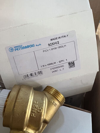 Messingfittings, PETTINAROLI reguleringsventiler, DANFOSS m.v.