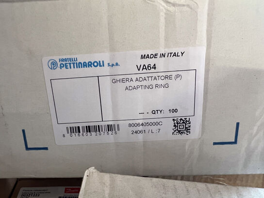 Messingfittings, PETTINAROLI reguleringsventiler, DANFOSS m.v.