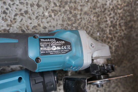 3 stk. akku håndværktøj MAKITA DHG180, DGA506, DTW285