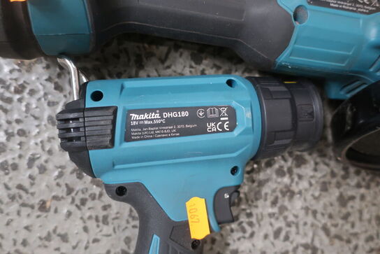 3 stk. akku håndværktøj MAKITA DHG180, DGA506, DTW285