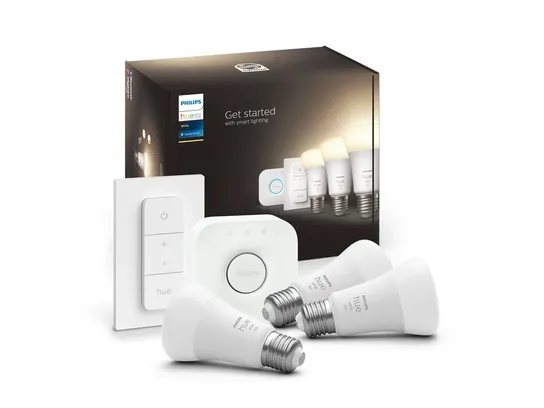 Philips hue white a60 e7 1100 lumen - starter kit med 3 pærer(ubrugt)