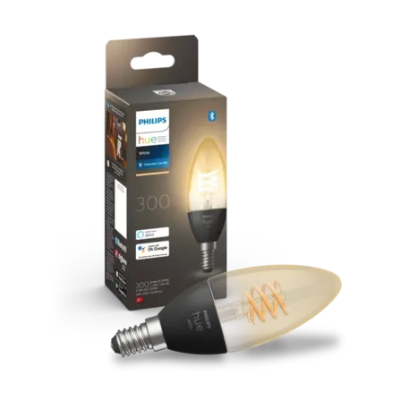 Philips hue e14 b39 bt filament white 300 lm kerte pære(ubrugt)