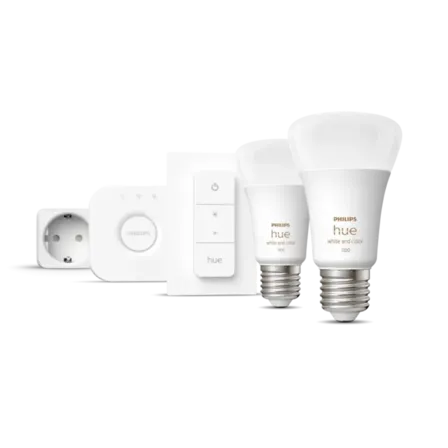 Philips hue white and color ambiance startsæt 2x e27-pærer(ubrugt)