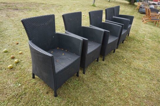 5 stk Havestole Rattan 