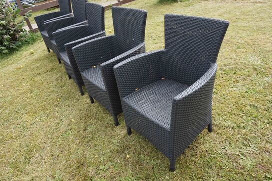5 stk Havestole Rattan 