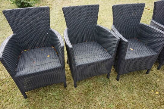 5 stk Havestole Rattan 