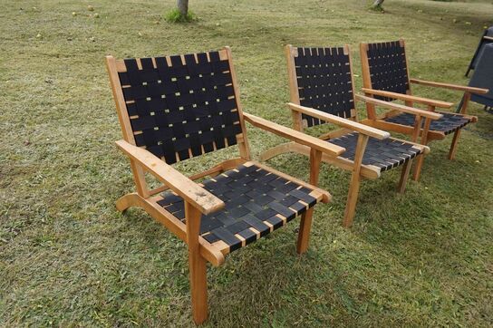 3 stk Havestole med flet 