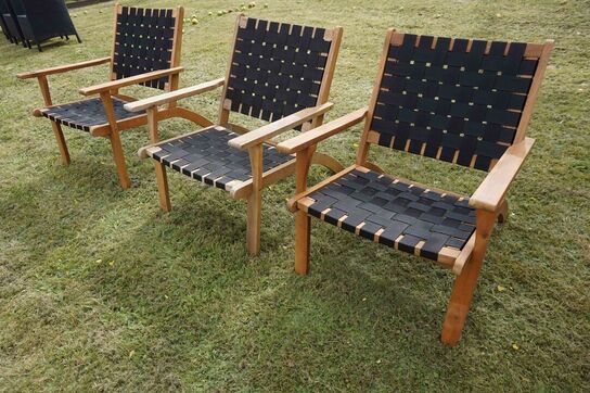 3 stk Havestole med flet 