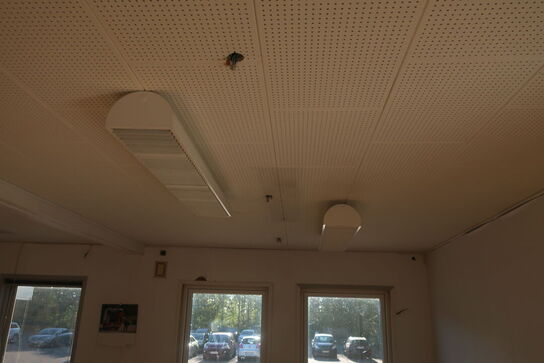 Kontorpavillon bestående af 6 moduler med indhold, hegn, trappe, køkken, toilet m.m.