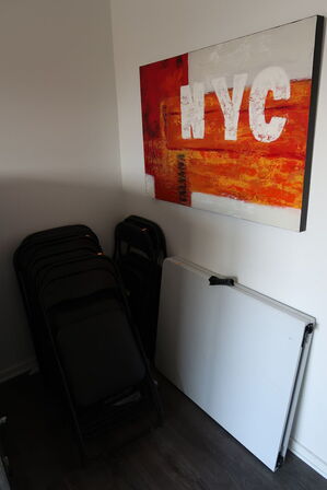 Klapbord, stole samt maleri