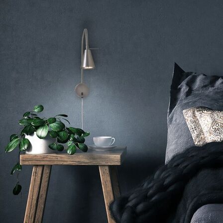 2 stk. casalux led Sengelampe med fleksibel arm i krom(ubrugt)