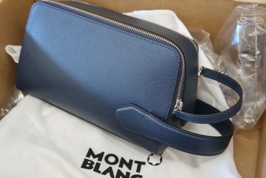 Taske MONTBLANC Sartorial washbag 2 zips Ink blue