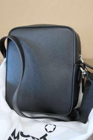 Taske MONTBLANC Montblanc Sartorial Messenger Nano Black Safiano Leather