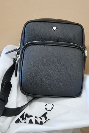 Taske MONTBLANC Montblanc Sartorial Messenger Nano Black Safiano Leather