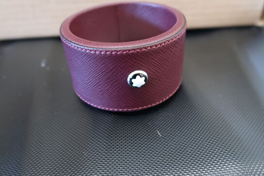 Taske MONTBLANC Desk tray round small leather cassis