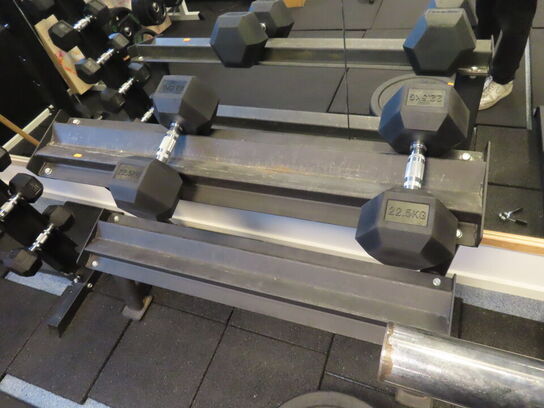 Parti håndvægte, inkl. Reol til opmaksinering