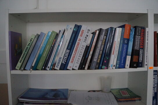 2 stk. Reoler med indhold af diverse fagbøger