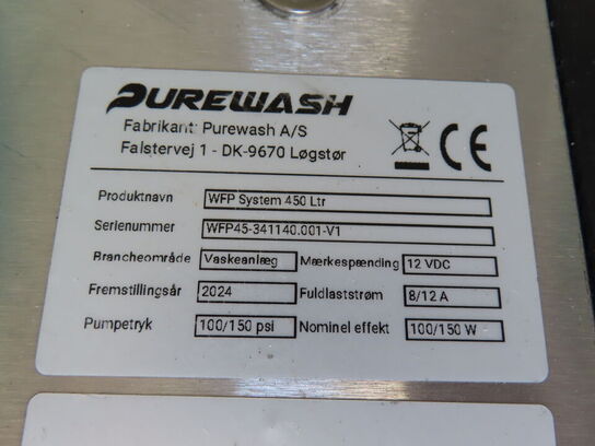 Vaskeanlæg PUREWASH WFP System 450 L (Årgang 2024)