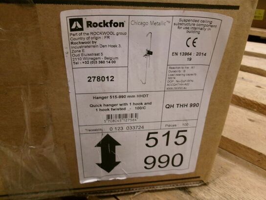 Ca. 100 stk. justerbare bøjler ROCKFON QH THH 990