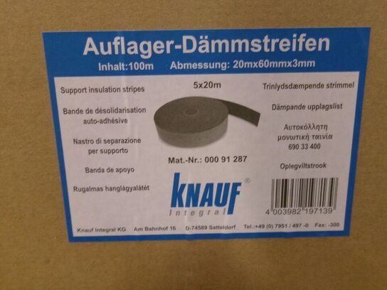 5x20 meter trinlydsdæmpende strimmel