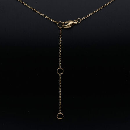 Halskæde af 14 kt. guld med brillantslebene laboratorieskabte diamant på samlet ca. 0.10 ct