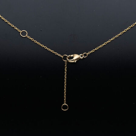 Halskæde af 14 kt. guld med brillantslebene laboratorieskabte diamant på samlet ca. 0.10 ct