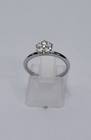 Brillantring af 9 kt. hvidguld