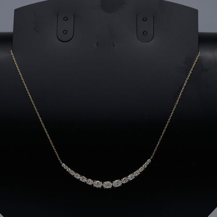 Halskæde af 14 kt. guld med brillantslebene laboratorieskabte diamanter