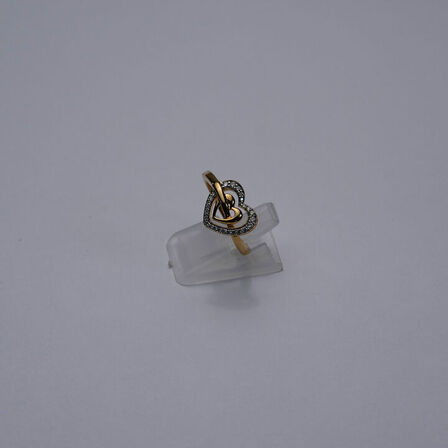 Diamantring af 14 kt. guld prydet med brillantslebne diamanter, ca. 0.14 ct.