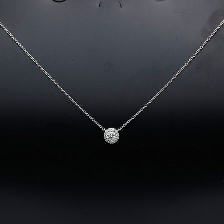 Solitaire halskæde af 14 kt. guld med brillantsleben laboratorieskabte diamant på samlet samlet ca. 0.43 ct