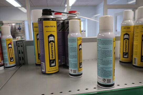 Hylde med div. Plejemidler INNOTEC m.fl.