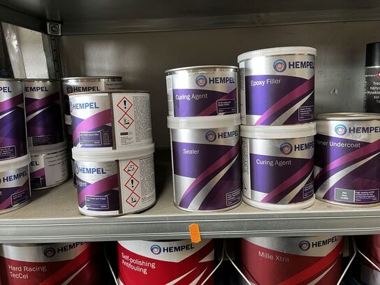 Hylde med div. Plejemidler HEMPEL m.fl.