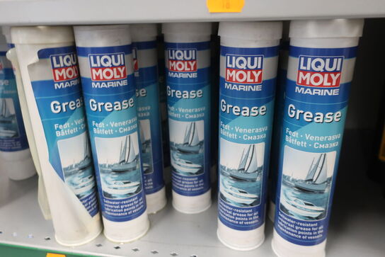 Hylde med div. Plejemidler LIQUI MOLY m.fl.