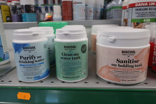 Hylde med div. Lim m.m.