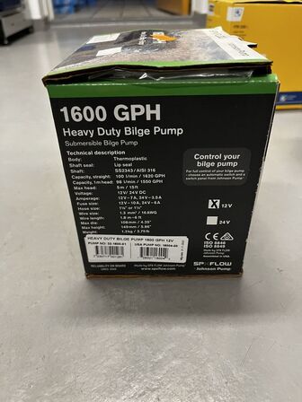 Pumpe JOHNSON PUMP 1600 GPH