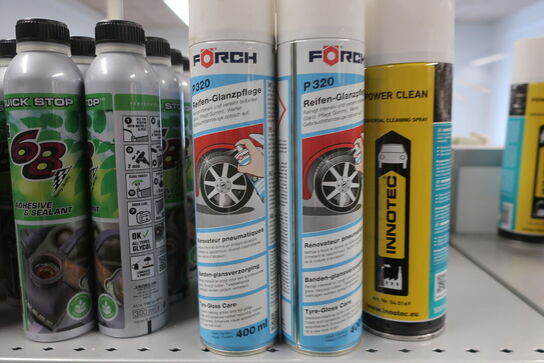 Hylde med div. Plejemidler AVIDEC m.fl.