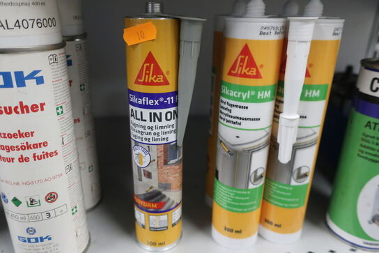 Hylde med div. Fugemasse SIKA m.m.
