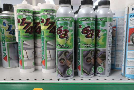 Hylde med div. Plejemidler AVIDEC m.fl.