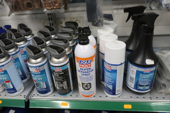 Hylde med div. Plejemidler LIQUI MOLY m.fl.